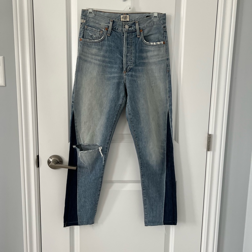 Citizens of Humanity Liya High Rise Shadow Side Seam Crop - Picture 3 of 10